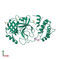 PDB entry 5ree coloured by chain, front view.