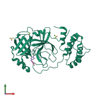 PDB entry 5rel coloured by chain, front view.