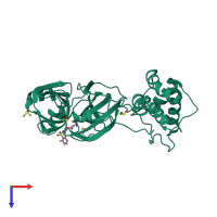 PDB entry 5rep coloured by chain, top view.