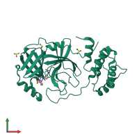 PDB entry 5res coloured by chain, front view.