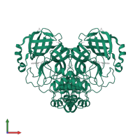 3C-like proteinase nsp5 in PDB entry 5rew, assembly 1, front view.