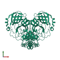 3C-like proteinase nsp5 in PDB entry 5rfa, assembly 1, front view.