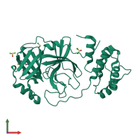 PDB entry 5rfc coloured by chain, front view.
