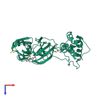 PDB 5rfj coloured by chain and viewed from the top.