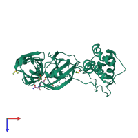 PDB entry 5rg3 coloured by chain, top view.