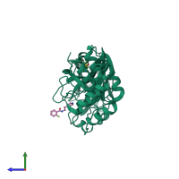 PDB 5rgk coloured by chain and viewed from the side.