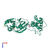 PDB entry 5rgq coloured by chain, top view.