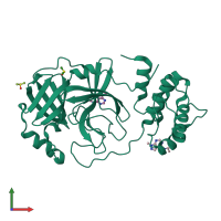 PDB entry 5rgr coloured by chain, front view.