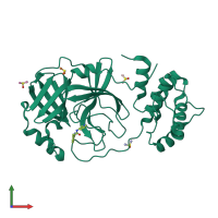 PDB entry 5rgz coloured by chain, front view.
