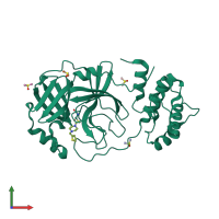 PDB entry 5rha coloured by chain, front view.