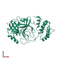 PDB entry 5rhb coloured by chain, front view.