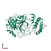 PDB entry 5rhc coloured by chain, front view.