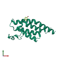 PDB entry 5rjk coloured by chain, front view.