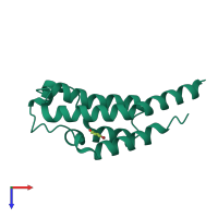 PDB entry 5rjk coloured by chain, top view.