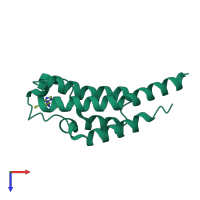 PDB entry 5rk4 coloured by chain, top view.