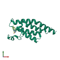PDB entry 5rk6 coloured by chain, front view.