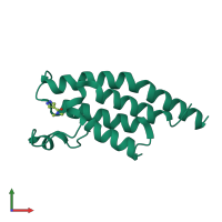 PDB entry 5rk9 coloured by chain, front view.