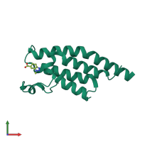 PDB entry 5rkd coloured by chain, front view.