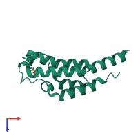 PDB 5rkg coloured by chain and viewed from the top.