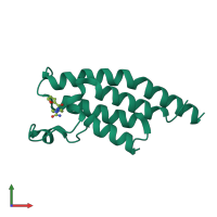 PDB entry 5rki coloured by chain, front view.