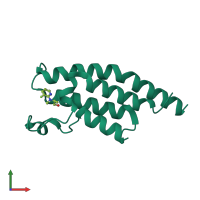 PDB entry 5rkm coloured by chain, front view.