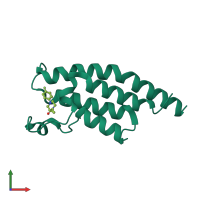 PDB entry 5rko coloured by chain, front view.