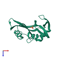 PDB entry 5rsa coloured by chain, top view.