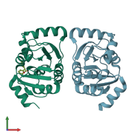 PDB entry 5ru1 coloured by chain, front view.