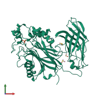 PDB entry 5rws coloured by chain, front view.