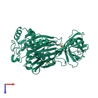 PDB entry 5rxd coloured by chain, top view.