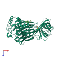 PDB entry 5rxk coloured by chain, top view.