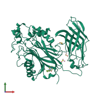 PDB entry 5rxp coloured by chain, front view.