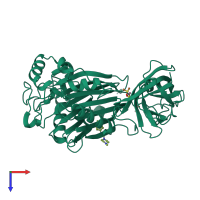 PDB entry 5rxp coloured by chain, top view.