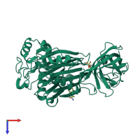 PDB entry 5rxz coloured by chain, top view.