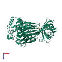 PDB entry 5ry3 coloured by chain, top view.