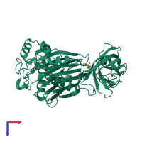 PDB entry 5ryg coloured by chain, top view.