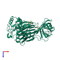 PDB entry 5ryh coloured by chain, top view.