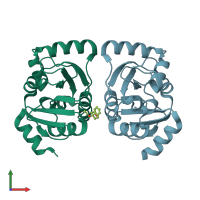 PDB entry 5s3g coloured by chain, front view.