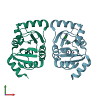 PDB entry 5s4a coloured by chain, front view.