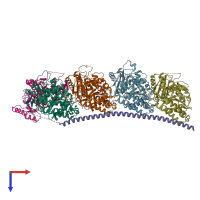 PDB entry 5s4z coloured by chain, top view.