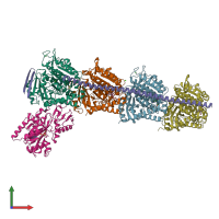 PDB entry 5s5u coloured by chain, front view.