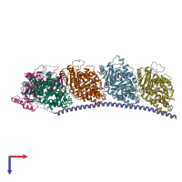 PDB entry 5s64 coloured by chain, top view.