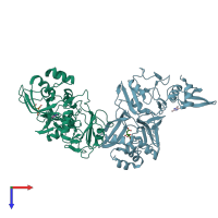 PDB entry 5s6x coloured by chain, top view.