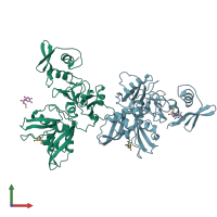 PDB entry 5s71 coloured by chain, front view.