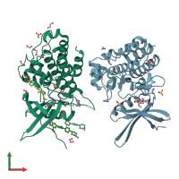 PDB entry 5s7h coloured by chain, front view.