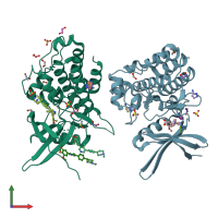 PDB entry 5s7l coloured by chain, front view.