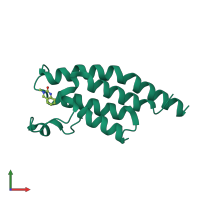 PDB entry 5s8n coloured by chain, front view.