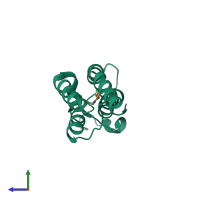 PDB entry 5s9a coloured by chain, side view.