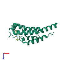 PDB entry 5s9a coloured by chain, top view.