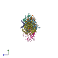 PDB entry 5sbd coloured by chain, side view.